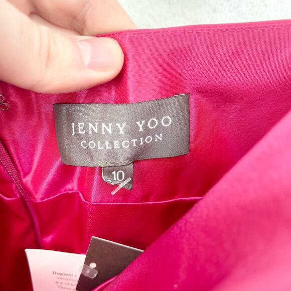 Jenny Yoo Size 10 Bridesmaid Prom Mini Dress Evening Strapless Pink NWT - Picture 2 of 5